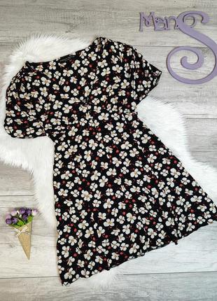 Женское летнее платье dorothy perkins чёрное с цветочным принтом с поясом размер 56 4xl