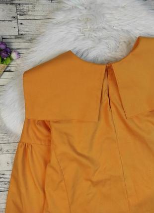Женская блуза оранжевого цвета с большим отложным воротником размер 46 м5 фото