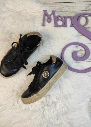 Жіночі кросівки guess чорні кеди натуральна шкіра розмір 37