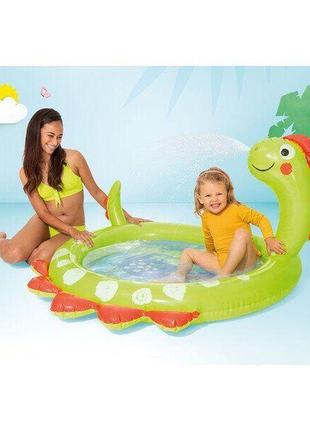 Детский надувной бассейн с фонтаном intex 58437 "дино" 119х109х66см, 68л, игровой центр для малышей5 фото