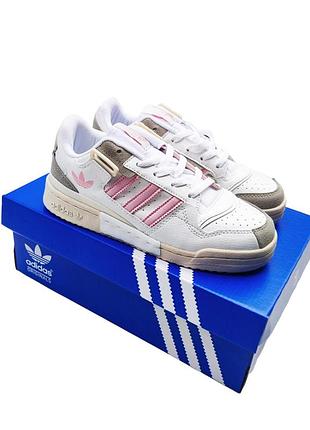 Женские кроссовки adidas forum '84 low white pink белые с розовым