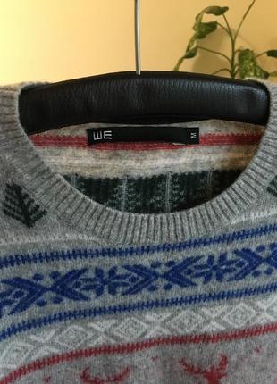 Пуловер we скандинавский узор с шерстью2 фото