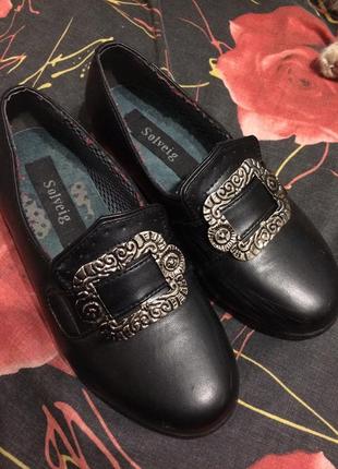 Solveig туфли традиционные норвежские чёрные карнавальные унисекс 20-20.5 см