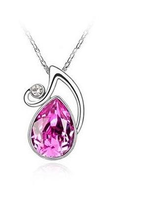 🏵️ювелирная малиновая подвеска на цепи - кулон с кристалом, новая! арт. 5612