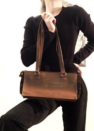 Вінтажна сумка / сумка багет ferre з довгими ручками