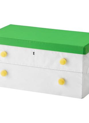 Ikea flyttbar (603.288.44) коробка с крышкой, зеленая, белая1 фото