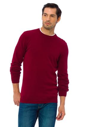Бордовий чоловічий светр lc waikiki / лз вайкікі з круглим коміром2 фото