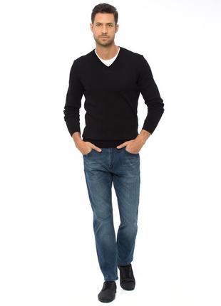 Черный мужской свитер lc waikiki / лс вайкики с v- образным вырезом4 фото