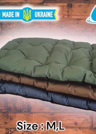 Лежак для собак 85х63х10 см лежанка матрац для середніх порід двосторонній лежак койот із чорним1 фото