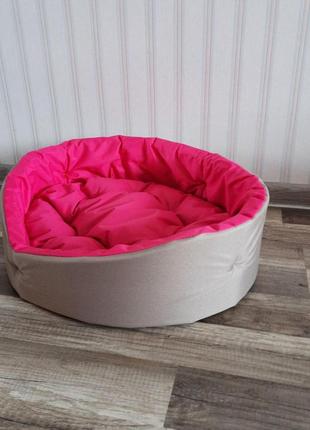 Лежак для собак і кішок 40х50 см лежанка для невеликих собак рожева лежанка для маленьких собак і кішок2 фото