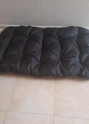 Лежак для собак 105х63х10см лежанка матрац для великих порід двосторонній лежак сірий із чорним4 фото