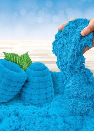 Пісок для дитячої творчості з ароматом - kinetic sand блакитна малина4 фото