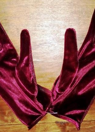 Велюровые перчатки с люриксом2 фото
