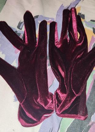 Велюровые перчатки с люриксом4 фото