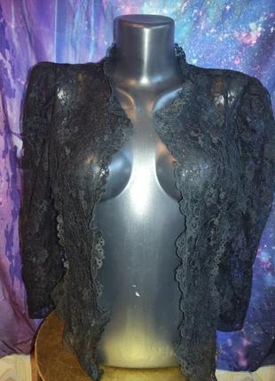 Готический ведьмский кружевной гипюровый жакетик блузка без застежек1 фото