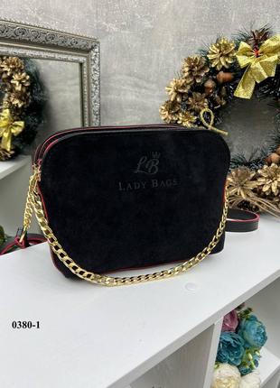 Черный клатч на три отделения замша, lady bags 🛍️