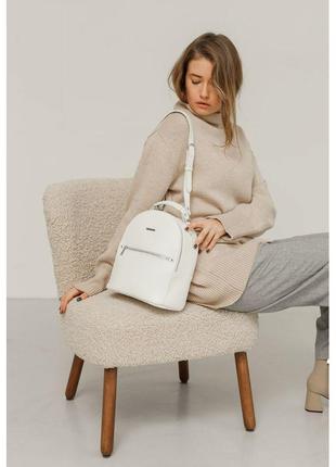 Стильний жіночий мінірюкзак kylie білий красивий жіночий рюкзак невеликий жіночий рюкзак рюкзак шкіряний2 фото