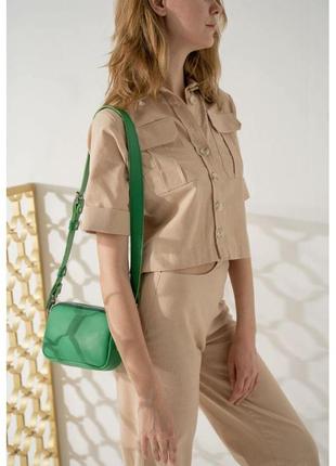 Красивая женская сумка поясная женская кожаная сумка поясная/кроссбоди holly зеленая небольшая женская сумочка3 фото