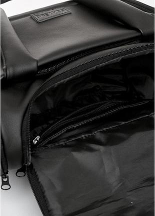 Cпортивная cумка sambag женская черная сумка для тренировок в зал  вместительная сумка для девушек из кожзама8 фото