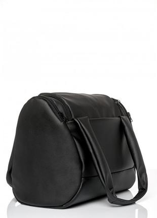 Cпортивная cумка sambag женская черная сумка для тренировок в зал  вместительная сумка для девушек из кожзама5 фото
