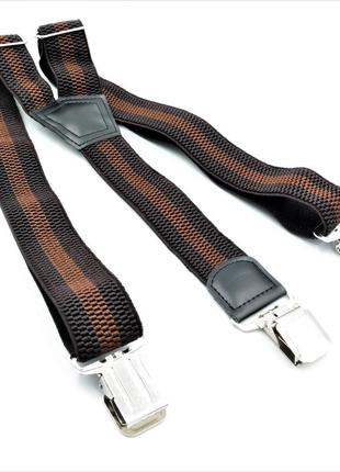 Подтяжки коричневые мужские стильные подтяжки для брюк подтяжки на металических зажимах для джинсов2 фото