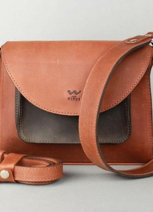 Оригинальная женская сумка на плечо или через плечо женская кожаная сумка liv коньячно-коричневая винтажная7 фото