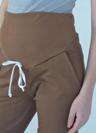 Брюки демисезон для беременных sara штаны для беременных цвет коричневый6 фото