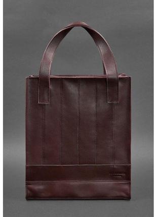 Практичная женская сумка из натуральной кожи кожаная женская сумка шоппер бордовая краст удобная сумка шоппер