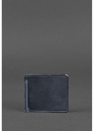 Практичный мужской кошелек люкс класса мужское кожаное портмоне синее зажим для денег стильный кошелек мужской