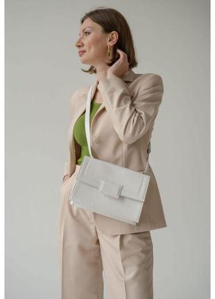 Женская кожаная сумка kelly белая красивая женская сумка на плечо небольшая женская сумка из натуральной кожи