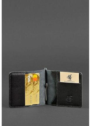 Гаманець чоловічий преміум класу чоловіче шкіряне портмоне чорне стильний затиск для грошей шкіряний гаманець3 фото