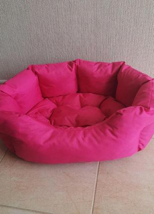 Лежанка для собак і котів 35х45 см рожевий лежак для маленьких собак і цуценят7 фото