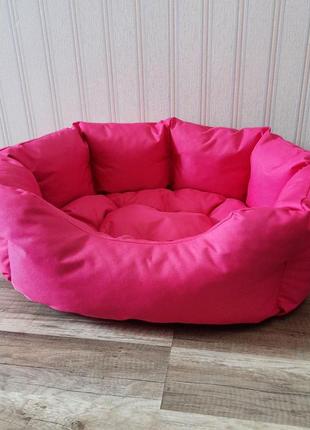 Лежанка для собак і котів 35х45 см рожевий лежак для маленьких собак і цуценят6 фото