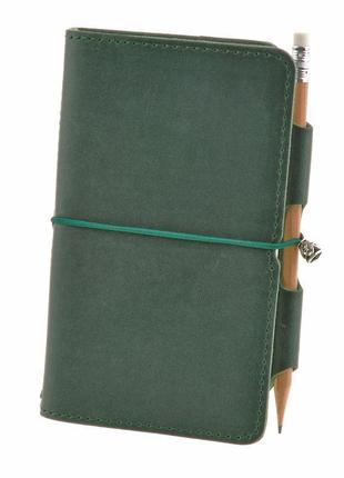 Кожаный блокнот (софт-бук) зеленый блокнот премиум класса для деловых женщин блокнот из натуральной кожи6 фото