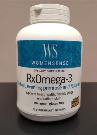 Рыбий жир омега 3 для женщин rxomega 3 - льняное и примулы natural factors