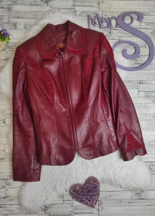 Жіноча куртка sirena натуральна шкіра червона на блискавці розмір 44 s