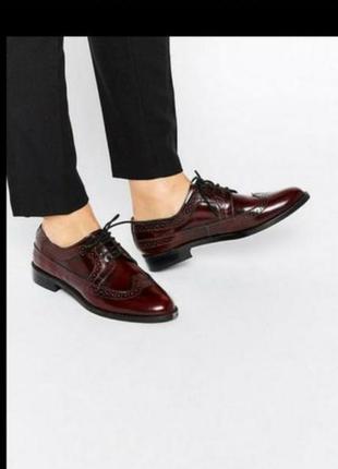Мега класные кожаные туфли,броги asos