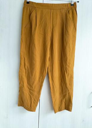 Новые натуральные укороченные брюки zara, размер м6 фото