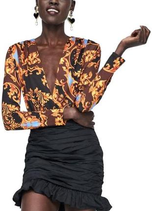 Zara боди топ блуза в стиле барокко