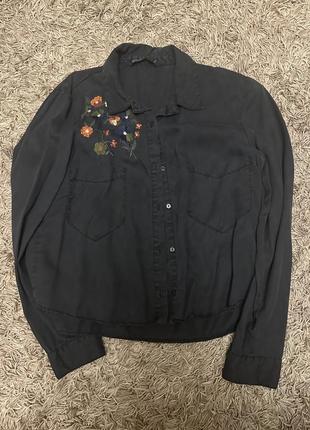 Рубашка с вышивкой zara