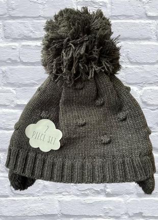 Зимова шапочка george для хлопчика для дівчинки с бубоном і вушками