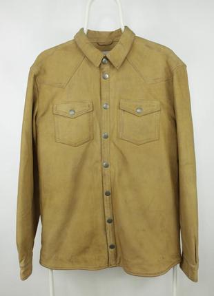 Стильная кожаная куртка овершот minimum madless genuine leather camel jacket