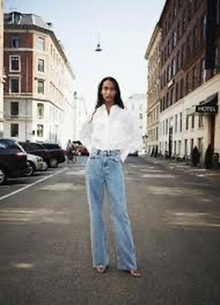 Zara wide leg джинсы прямые