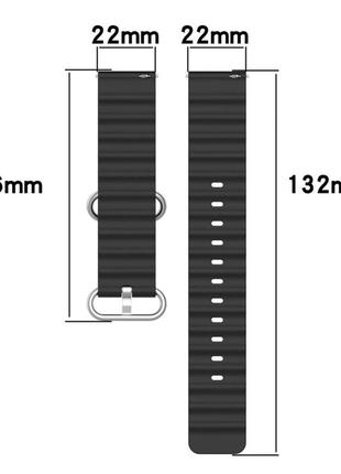 Силиконовый мягкий сменный ремешок для часов, из системой быстрой замены, 22 мм5 фото