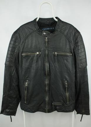 Качественная кожаная куртка blue monkey charcoal leather jacket1 фото