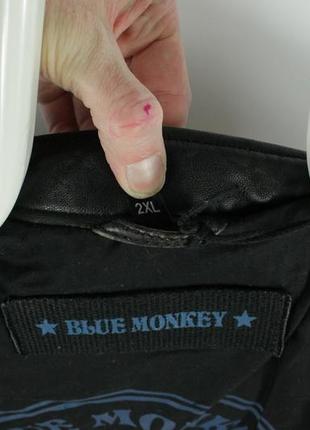 Качественная кожаная куртка blue monkey charcoal leather jacket3 фото