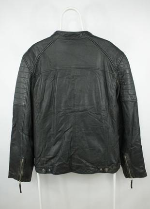 Качественная кожаная куртка blue monkey charcoal leather jacket6 фото