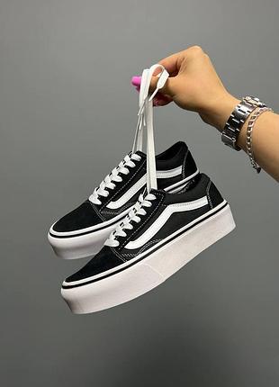 Кроссовки кеды vans old skool platform black white