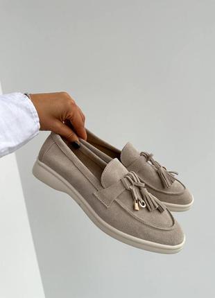 Лоферы бежевые молочные loro piana лоро пиана 36 37 38 39 40