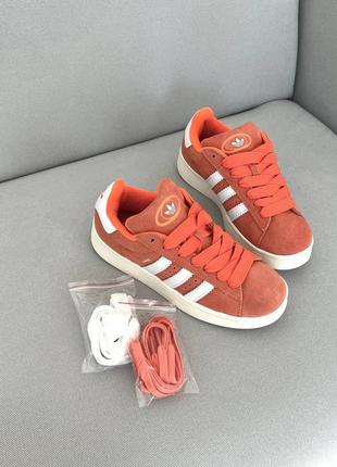 Женские кроссовки adidas campus white red